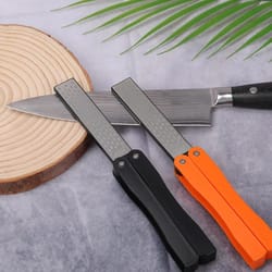 portable double sided diamond knife sharpener for kitchen and pocket blades
