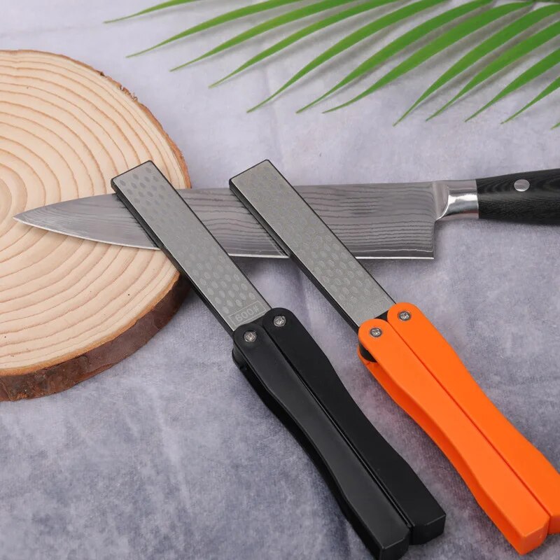 Portable Double Sided Diamond Knife Sharpener For Kitchen And Pocket Blades 0