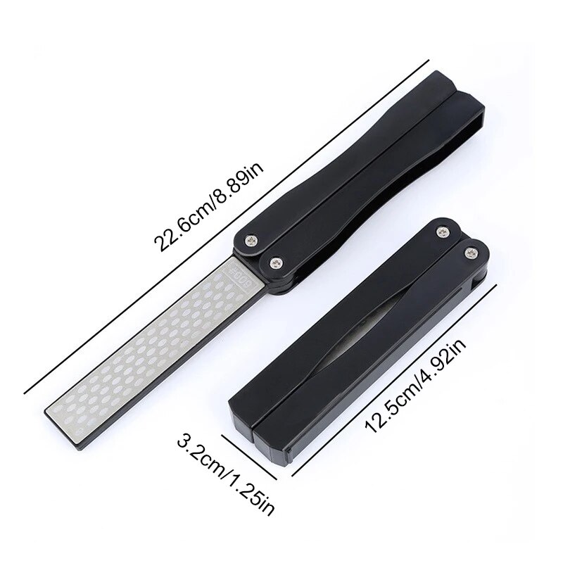 Portable Double Sided Diamond Knife Sharpener For Kitchen And Pocket Blades 3