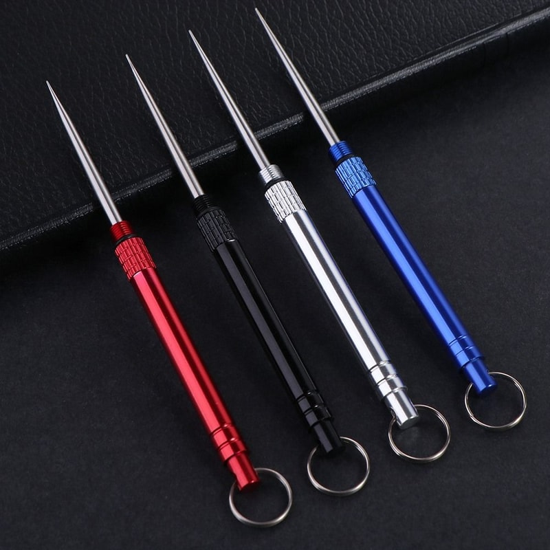 Premium Portable Metal Toothpick & Outdoor Fruit Fork Camping Tool with Holder