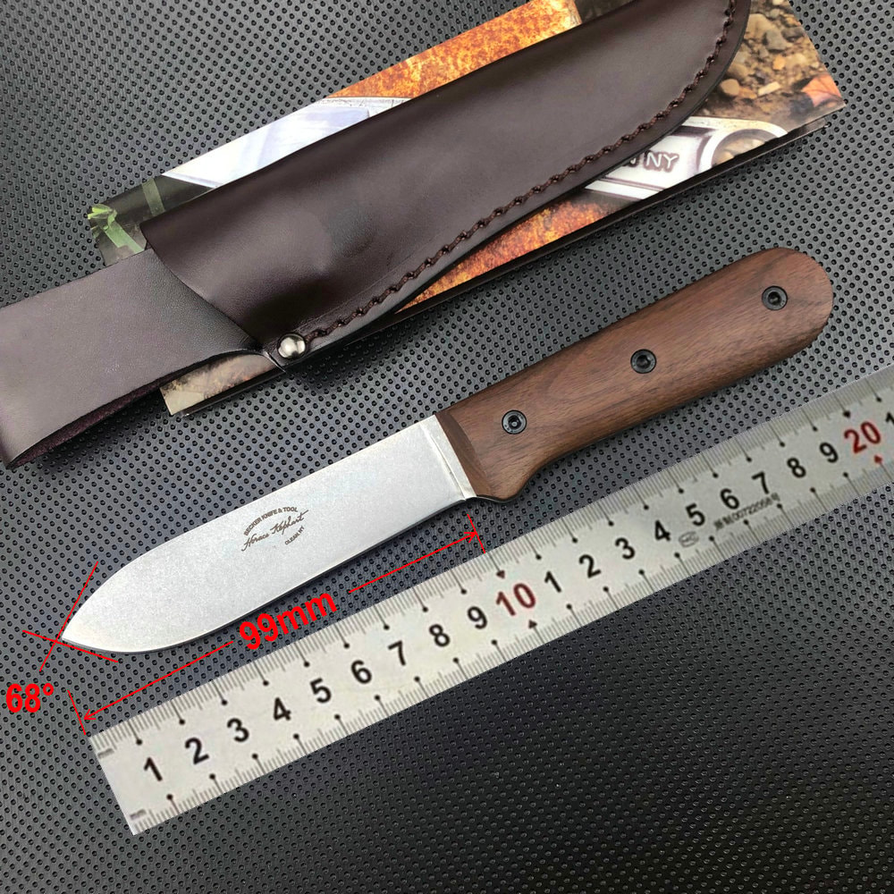 Premium Hunting Knife CroVan Steel Outdoor Knife with Wood Handle