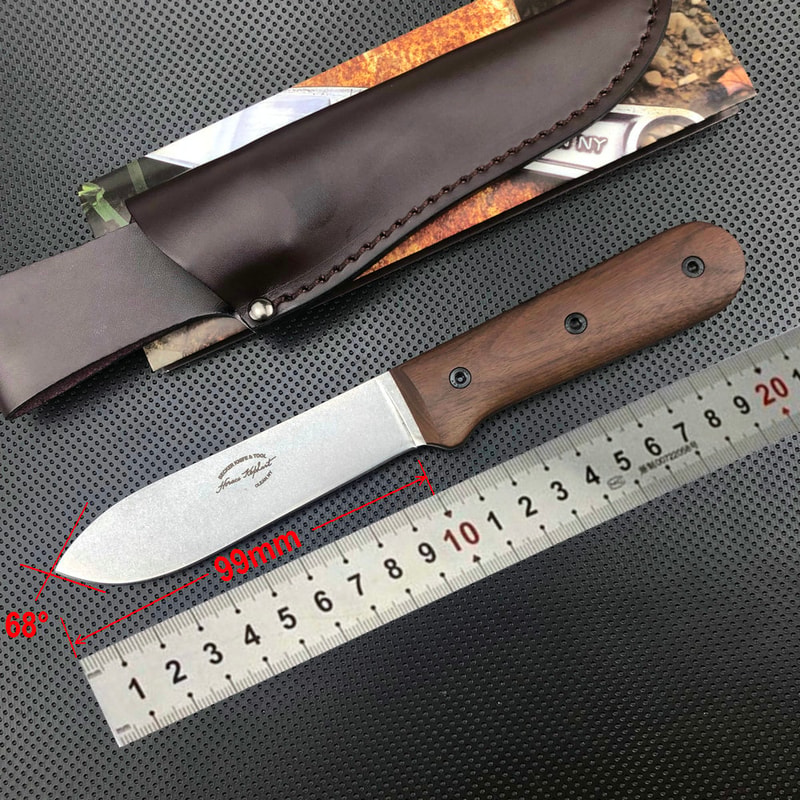 Premium Hunting Knife CroVan Steel Outdoor Knife with Wood Handle