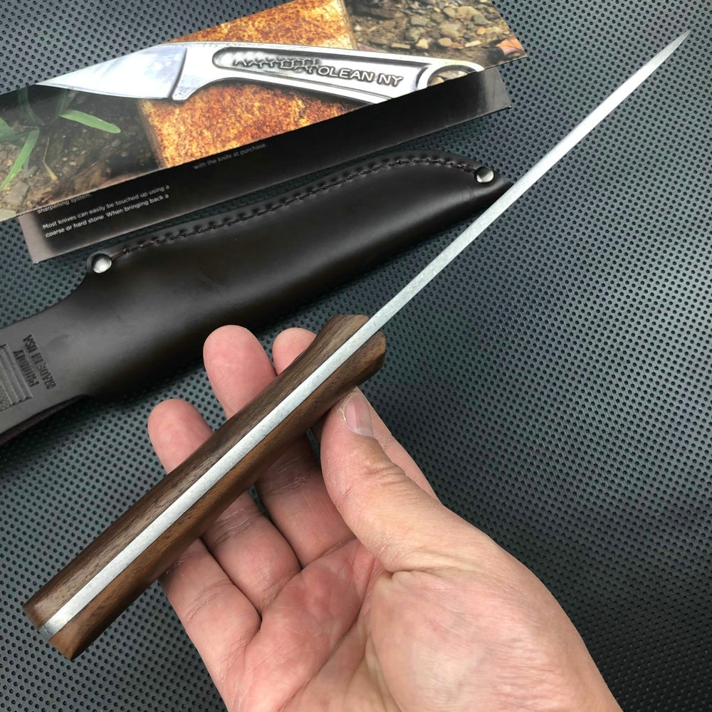 Premium Hunting Knife CroVan Steel Outdoor Knife with Wood Handle