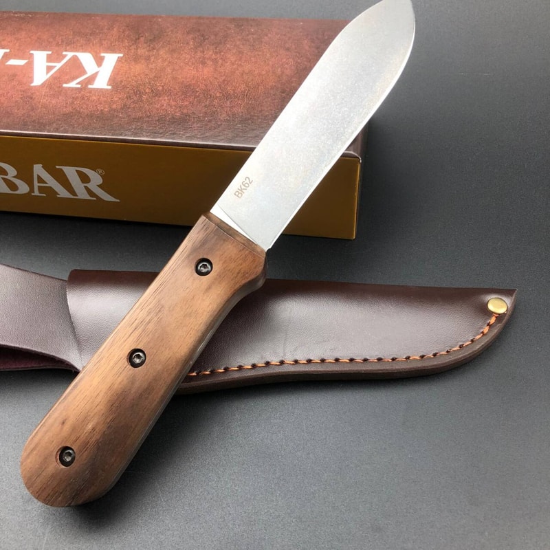 Premium Hunting Knife CroVan Steel Outdoor Knife with Wood Handle