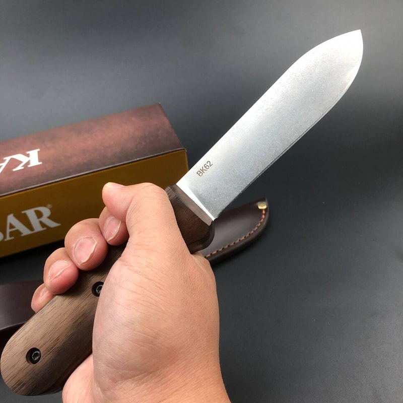 Premium Hunting Knife CroVan Steel Outdoor Knife with Wood Handle