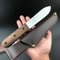 Premium Hunting Knife CroVan Steel Outdoor Knife with Wood Handle