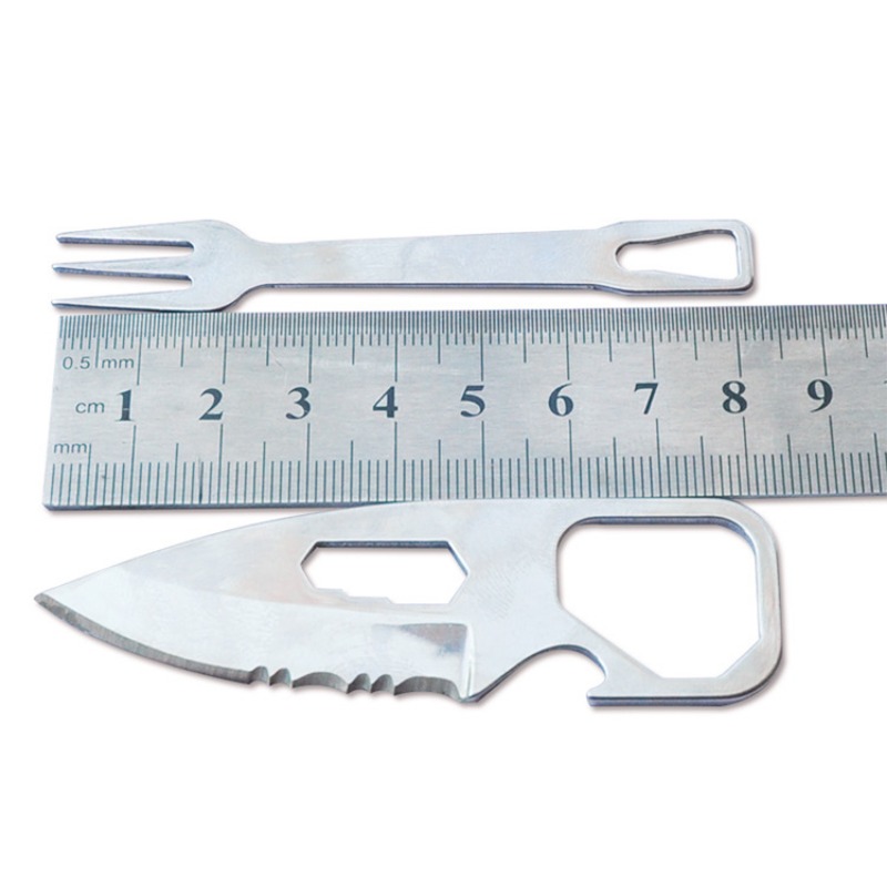 Outdoor Survival Tool Card Portable Knife & Fork Camping Gear