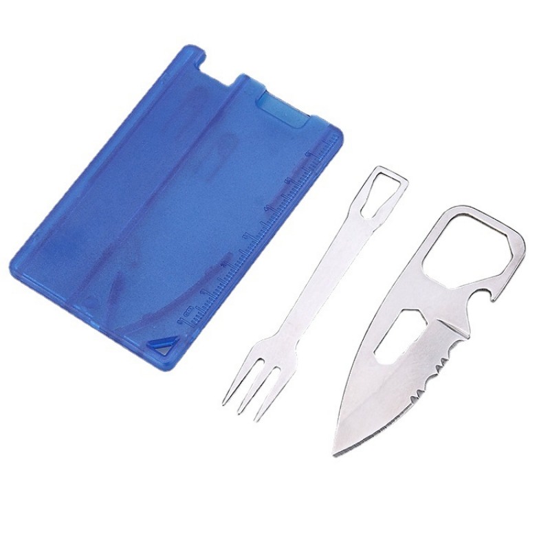 Outdoor Survival Tool Card Portable Knife & Fork Camping Gear