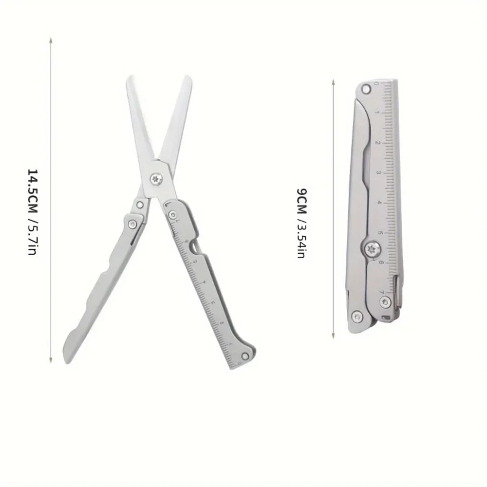 Portable Stainless Steel Survival Tool Multifunctional Folding Scissors for Camping