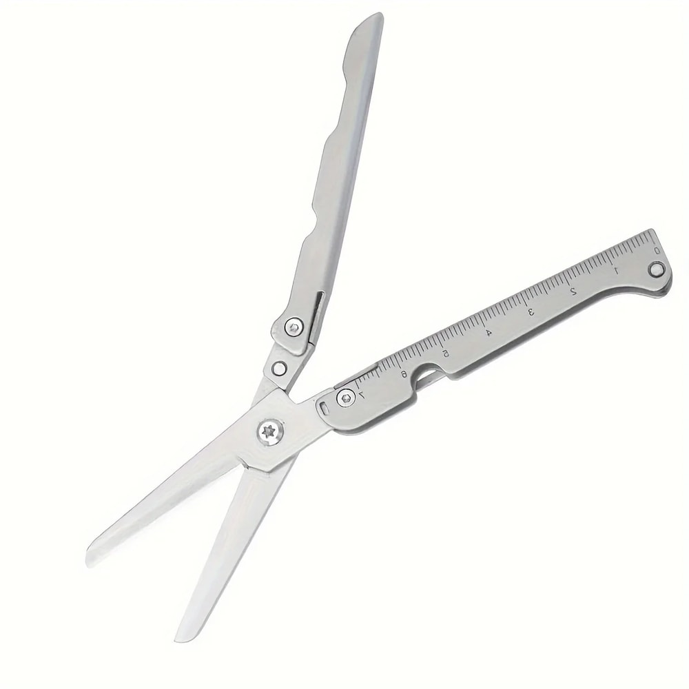 Portable Stainless Steel Survival Tool Multifunctional Folding Scissors for Camping