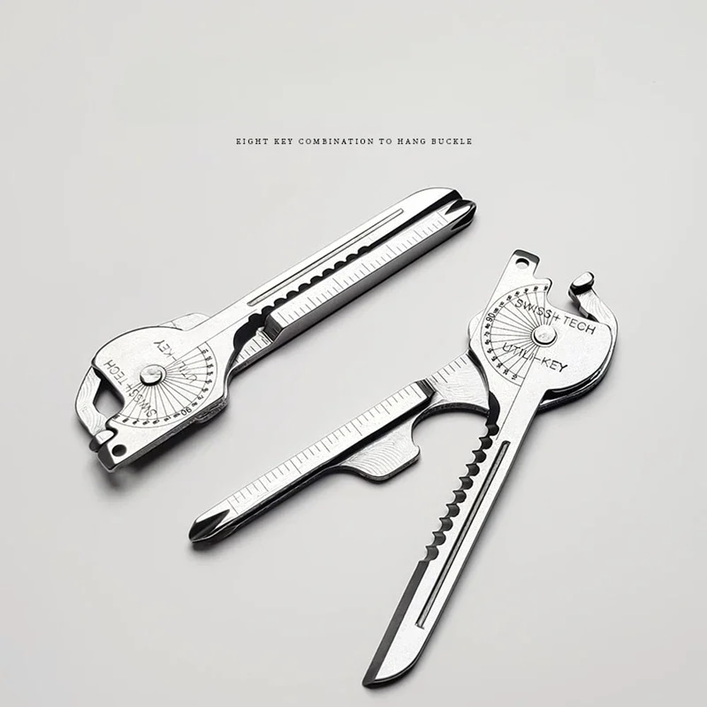 Stainless Steel Multi Tool Keychain for Camping & Survival