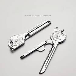 stainless steel multi tool keychain for camping & survival