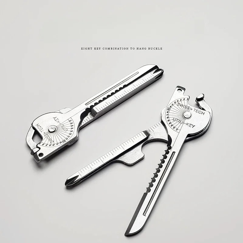 Stainless Steel Multi Tool Keychain for Camping & Survival