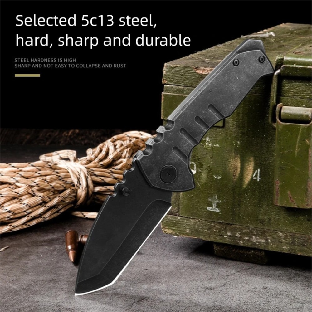Tactical Steel Folding Knife Outdoor Camping Gear 2