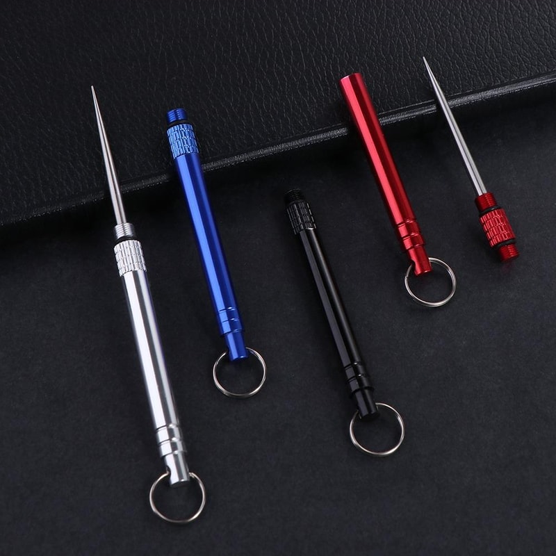 Portable Toothpick and Fruit Fork Camping Tool with Holder