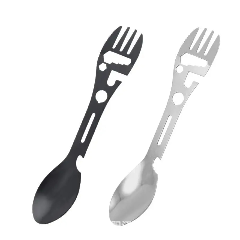 Stainless Steel Camping Multitool Survival Spork With Bottle Opener 0