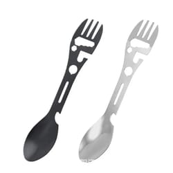 stainless steel camping multitool survival spork with bottle opener