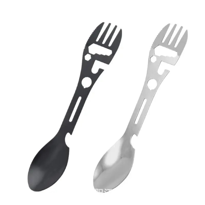 Stainless Steel Camping Multitool Survival Spork With Bottle Opener 0