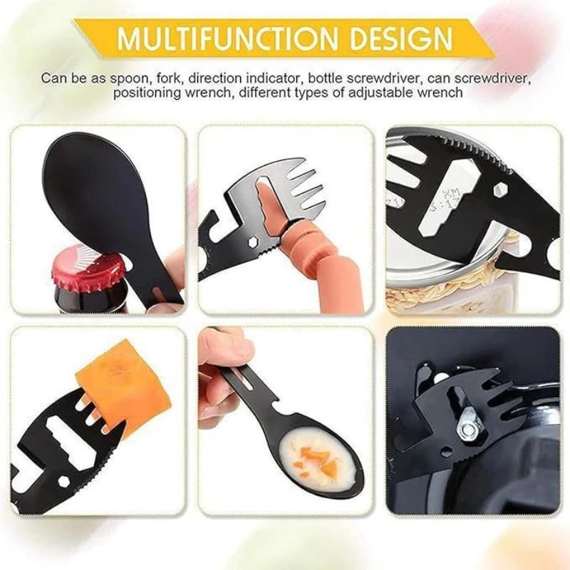 Stainless Steel Camping Multitool Survival Spork With Bottle Opener 1