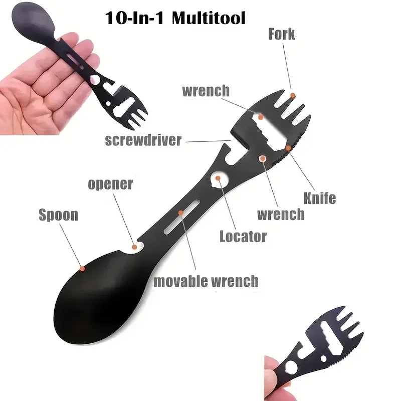 Stainless Steel Camping Multitool Survival Spork With Bottle Opener 4