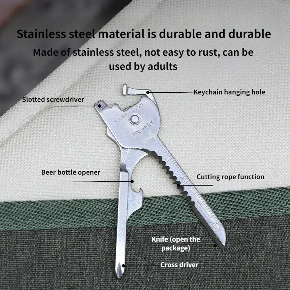 Keychain Tool with Folding Pocket Plier