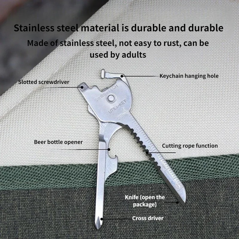 Keychain Tool with Folding Pocket Plier
