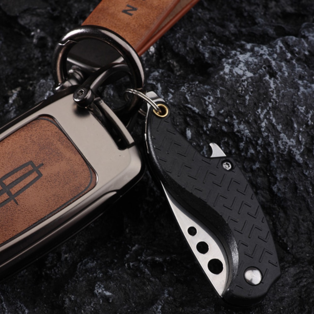 Compact Keychain Knife Folding Utility Package Opener