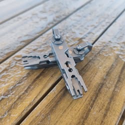 titanium multi tool keychain pry bar with screwdriver and bottle opener