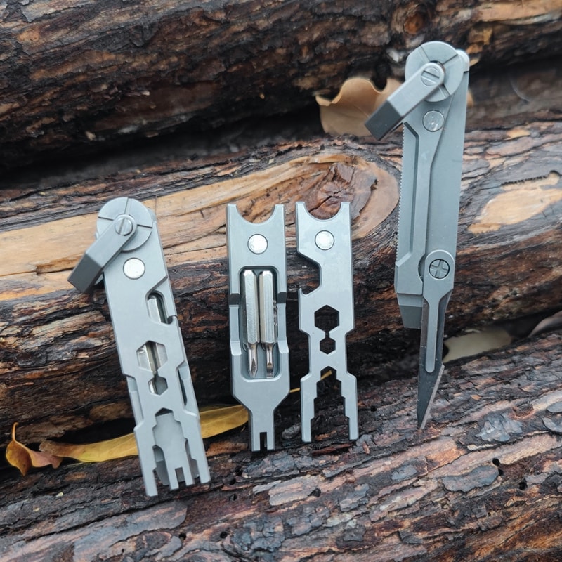 Titanium Multi Tool Keychain Pry Bar with Screwdriver and Bottle Opener