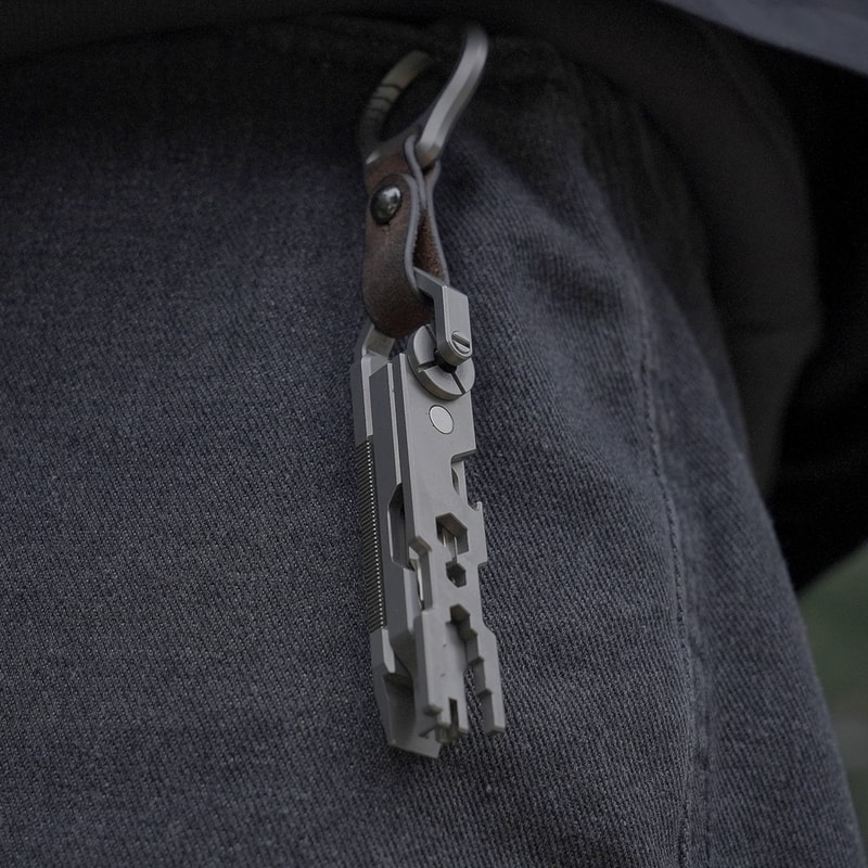 Titanium Multi Tool Keychain Pry Bar with Screwdriver and Bottle Opener
