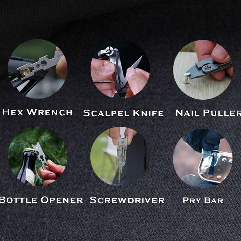 Titanium Multi Tool Keychain Pry Bar with Screwdriver and Bottle Opener