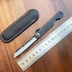 portable folding stainless steel pocket knife for camping and outdoor travel