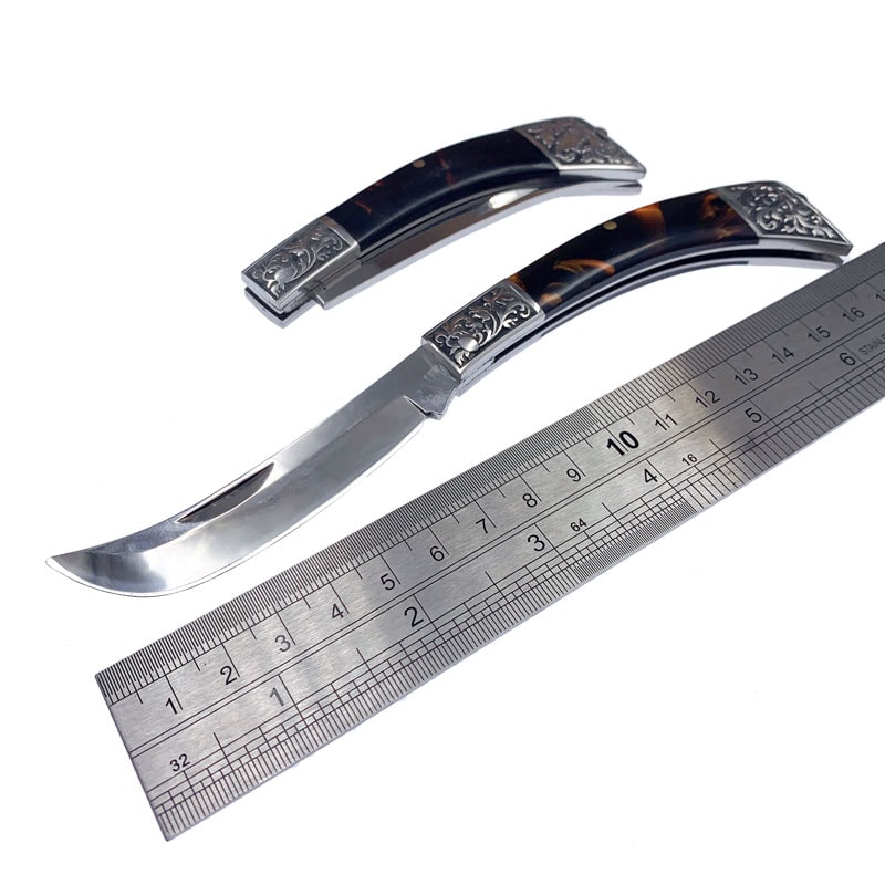 Dobeli Stainless Steel Folding Knife with Resin Handle Pocket Knife