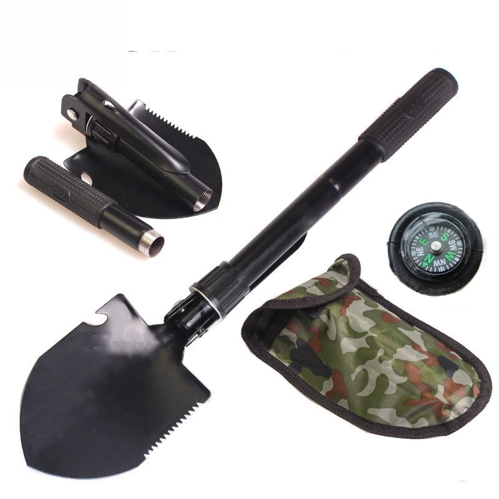 Compact Folding Survival Shovel Multi Tool for Camping and Car Emergencies