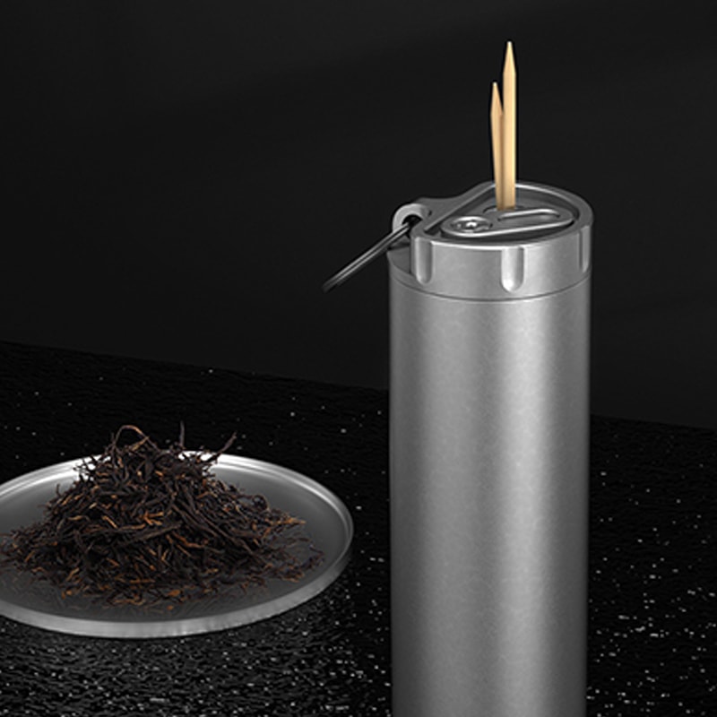 Titanium Waterproof Medicine Bottle and Toothpick Holder Travel Storage Case