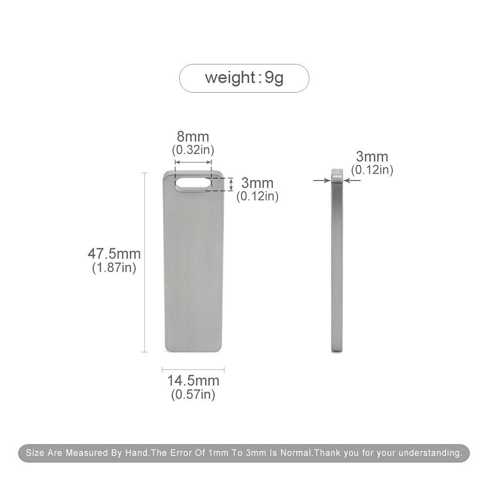 Titanium Keychain Blank Plate Pendant For EDC Outdoor Gear 2