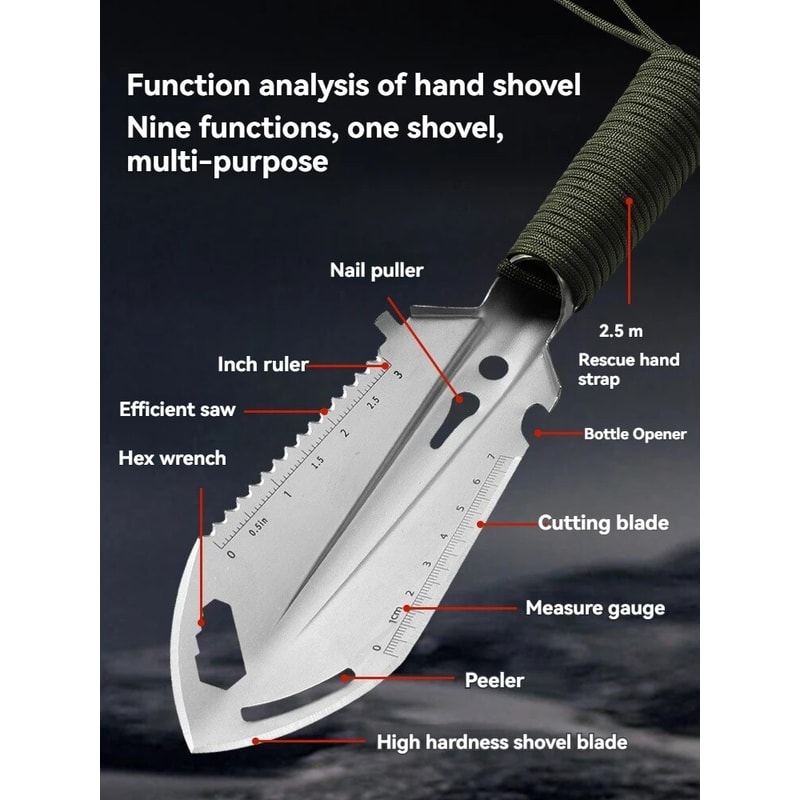 Portable Camping Survival Shovel Multifunction Tactical Hand Tool 5