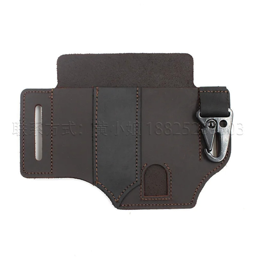 Men S Genuine Leather Belt Phone Case Tool Organizer Pouch 2