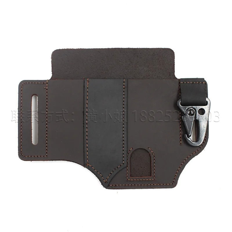 Men S Genuine Leather Belt Phone Case Tool Organizer Pouch 2
