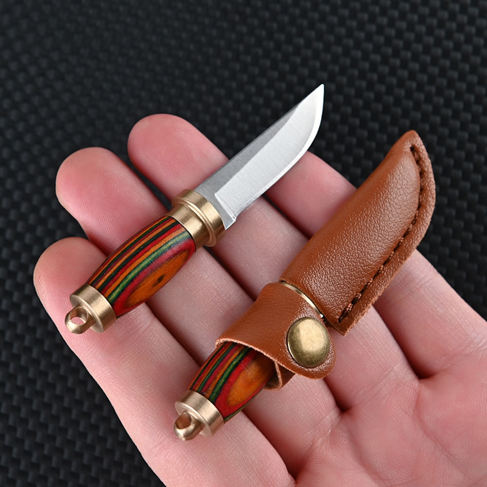 Mini Fixed Blade Keychain Knife Portable Package Opener