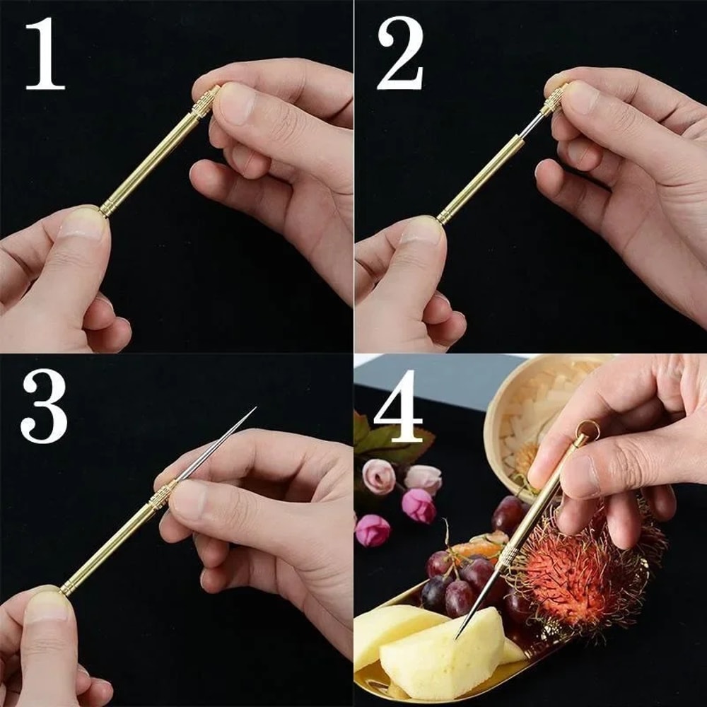 Titanium Toothpick And Fruit Fork Portable Camping Tool 1