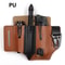 Leather Pouch Multitool Sheath and Flashlight Holder for Belt