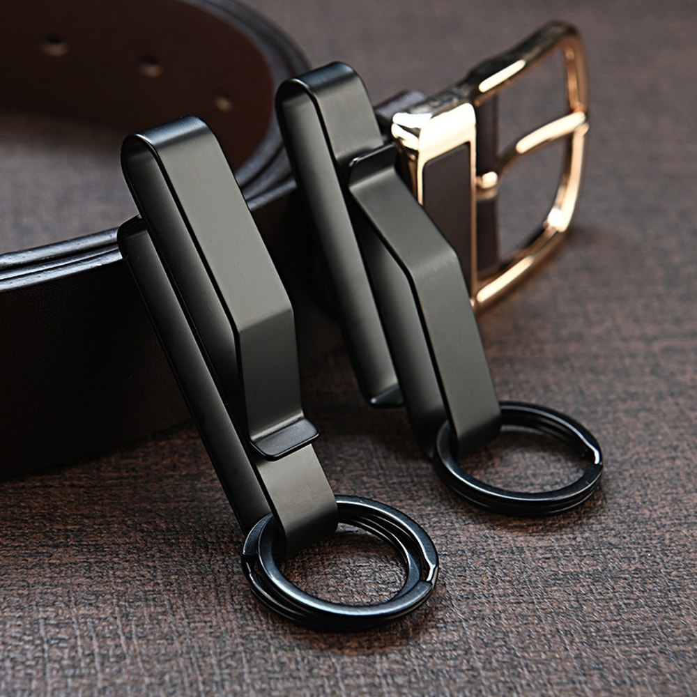 Stainless Steel Tactical Key Ring Belt Clip Quick Release Key Holder