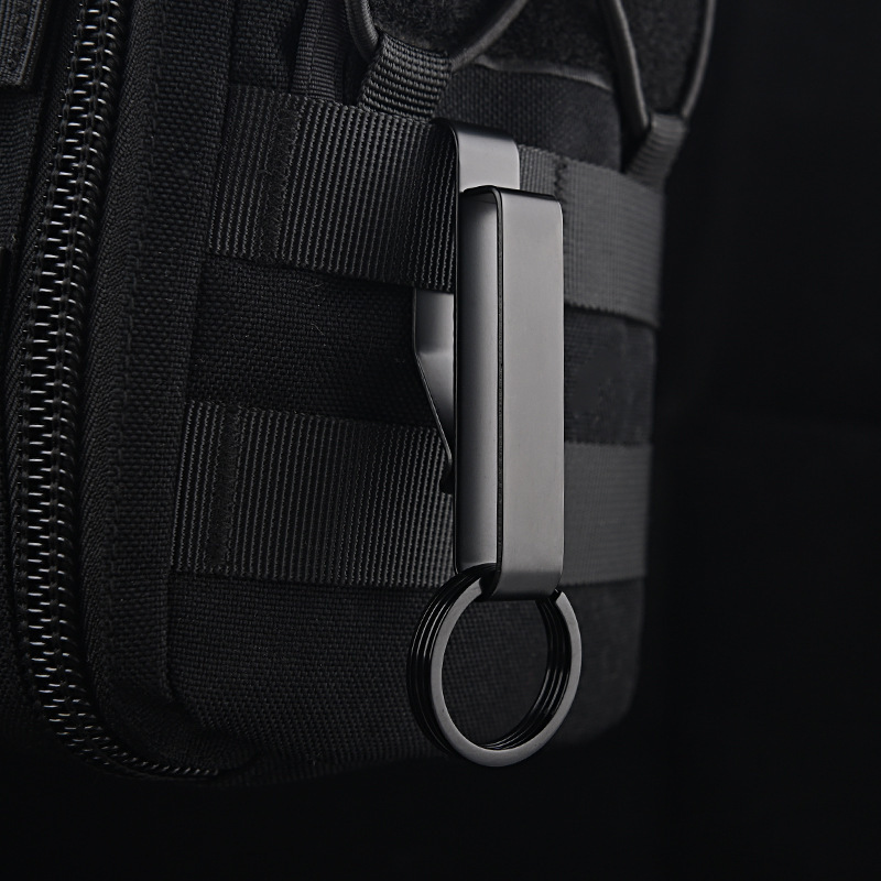 Stainless Steel Tactical Key Ring Belt Clip Quick Release Key Holder