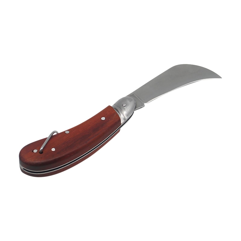 Folding Grafting Knife with Rosewood Handle for Gardening, Mushroom Foraging and Camping
