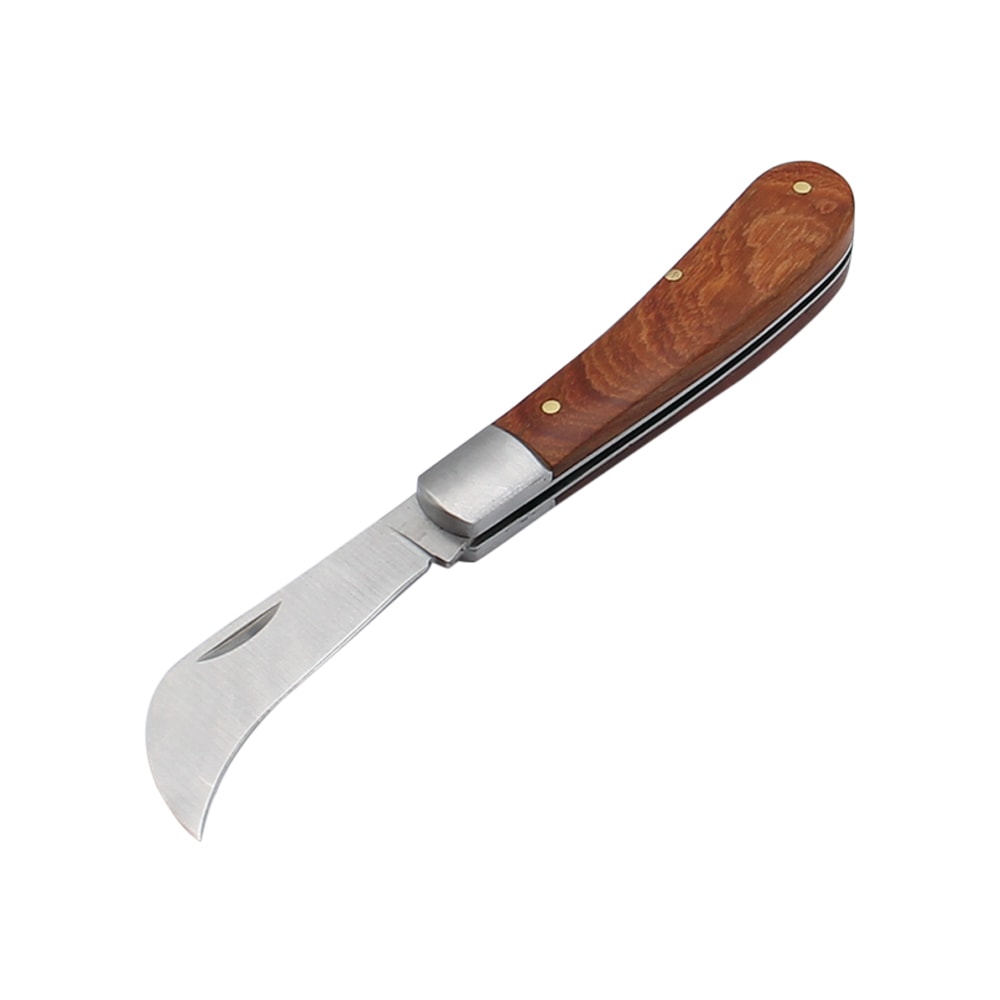 Folding Grafting Knife with Rosewood Handle for Gardening, Mushroom Foraging and Camping