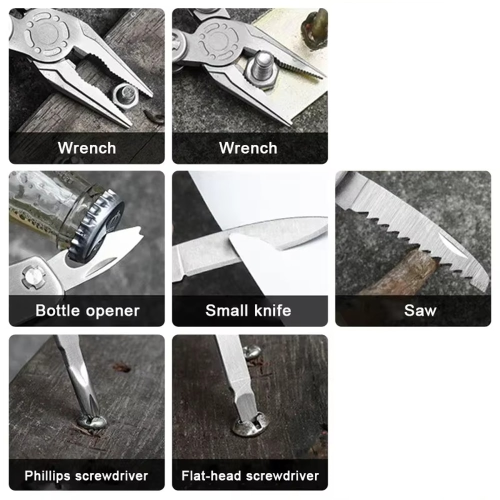 Mini Keychain Multitool Pliers Stainless Steel Camping Pocket Tool 2