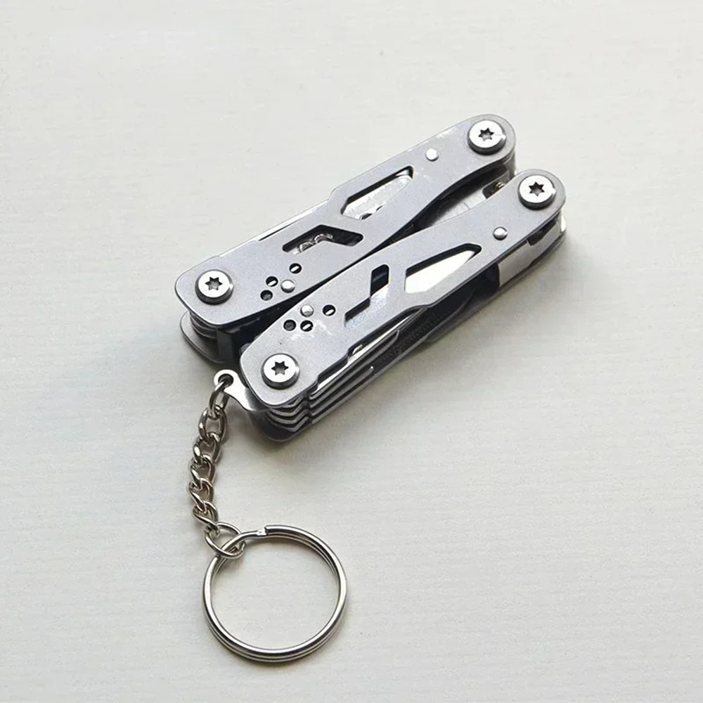 Mini Keychain Multitool Pliers Stainless Steel Camping Pocket Tool 0