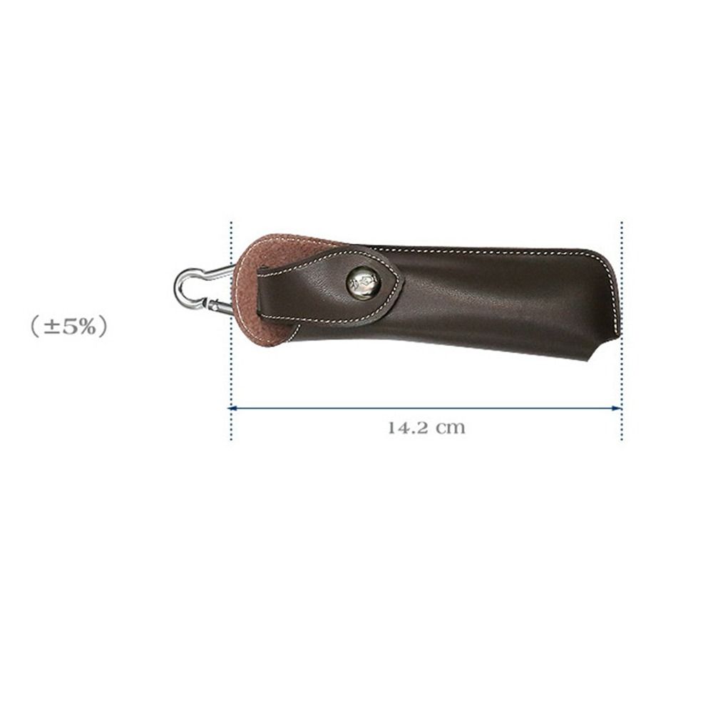 Leather Folding Knife Sheath with Belt Loop and Flashlight Holder