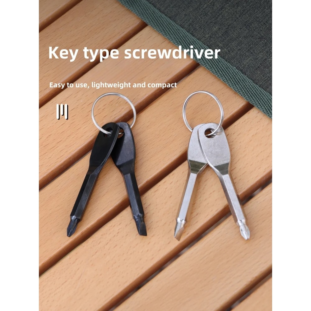 Screwdriver Keychain Portable Mini Tool With Flat And Phillips Tips 0